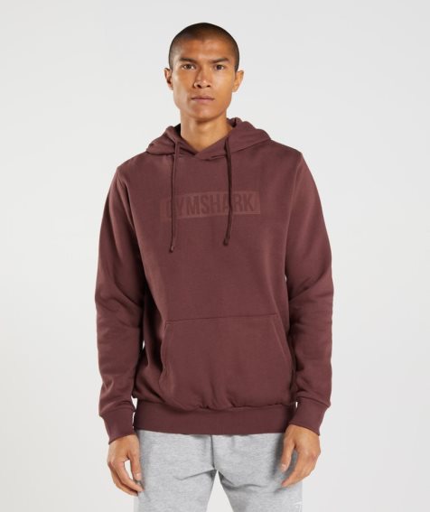 Men's Gymshark Block Hoodie Brown | NZ 7DKFMT